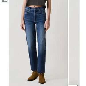 LE JEAN Sabine Ankle Straight Leg Jeans Ava Wash Raw Hem size 27